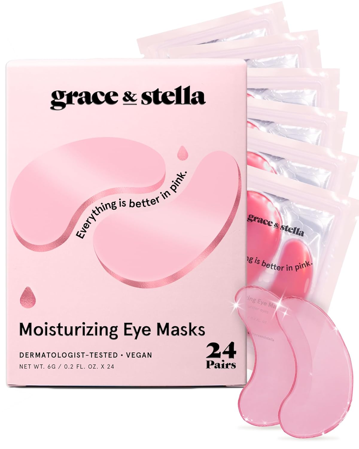 Grace & Stella Vegan Under Eye Masks | Reduce Dark Circles & Puffiness (24 Pairs)