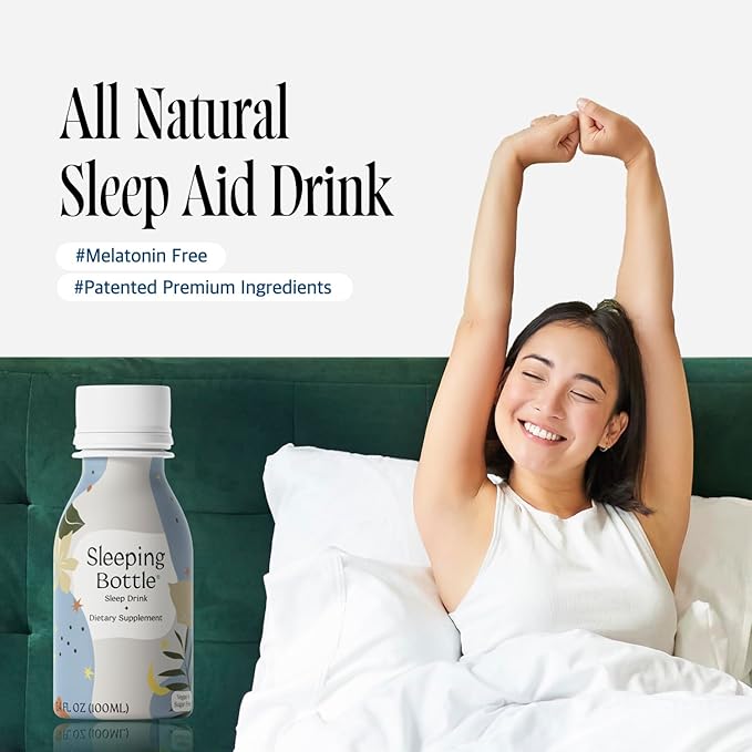Sleep Aid Drink, Melatonin Free, Vegan, No-Sugar, Cherry Flavor (3.4 Fl Oz, Pack of 10)