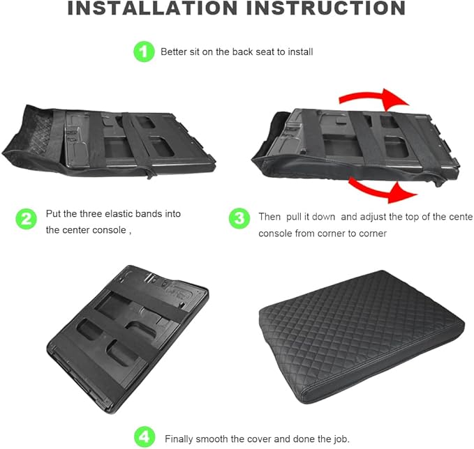 DEYTOP Center Console Cover for Chevy Silverado & Tahoe 2007-2013 Console Armrest Cover for GMC Sierra 2007-2013 Car Cushion Protector Pad (Jump Seat Console ONLY) (Blabk with Pad, 07-17 Jump SEAT)