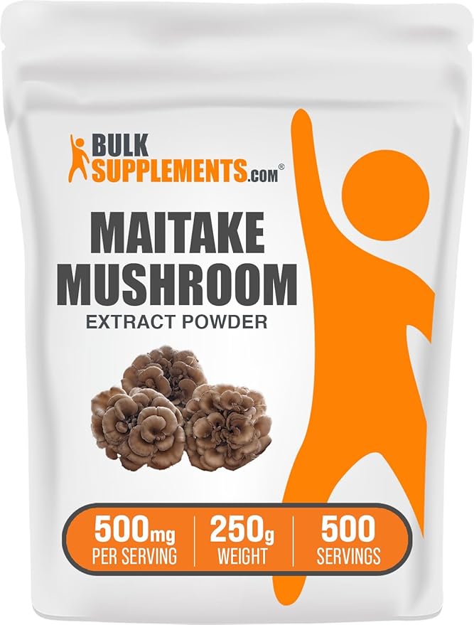 BulkSupplements.com Maitake Mushroom Extract Powder - Superfood Supplement, Maitake Mushroom Supplement - Gluten Free, 500mg per Serving, 250g (8.8 oz) (Pack of 1)