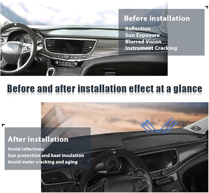Flannel Dashboard Dash Cover Nonslip Car Dash Board Mat Compatible with Lexus ES ES350 ES300h XV60 2013-2018