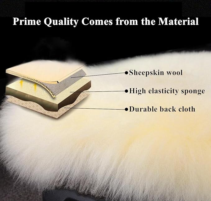 Winter Warmth: Universal Sheepskin Seat Cushion Cover - Natural Wool, for Cars, Trucks, SUVs & Vans - Cozy & Stylish Driving Companion Rear Pink