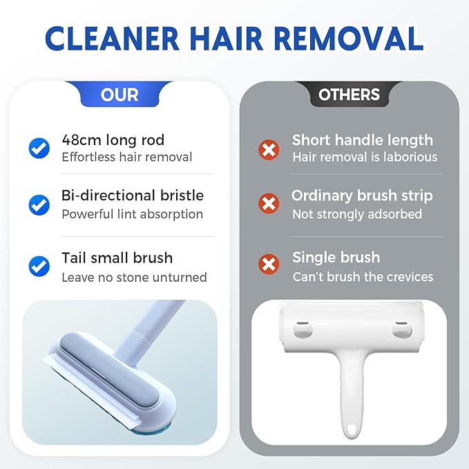 2025 New Pet Hair Remover, 4 in 1 Pet Hair Removal Tool for Couch Carpet Furniture, Multifunctional Double Sided Dogs Cats Hair Removal Brush, Reusable Cleaning Brush for Window (2 Pc)