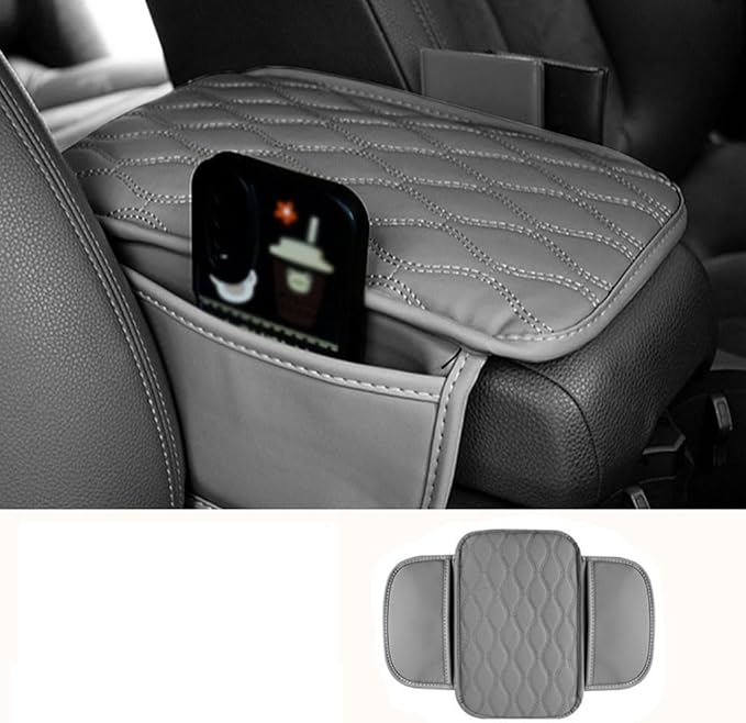 Car Armrest Pad for Cadillac SRX II 2009-2013, Waterproof Center Console Cushion Pad Cover Armrest Storage Box Mat Protection Interior Accessories,Beige