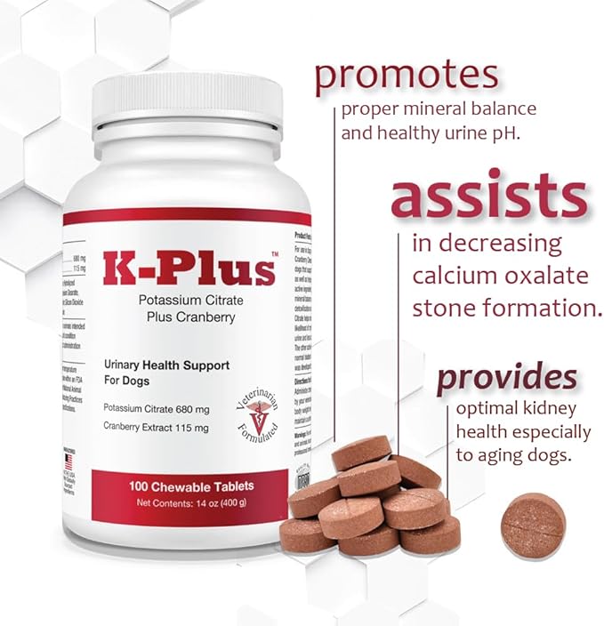 Potassium Supplement for Dogs and Cats (3 Pack, Chewable Tablets)
