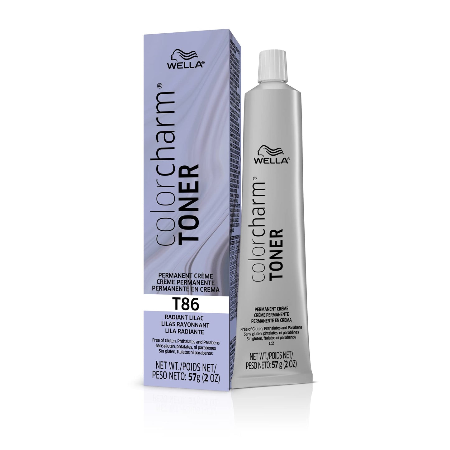 Wella Color Charm Permanent Crme Toner, Free Of Animal-Derivied Ingredients, Parabens Free, Gluten Free, T86 Radiant Lilac, 2 Oz