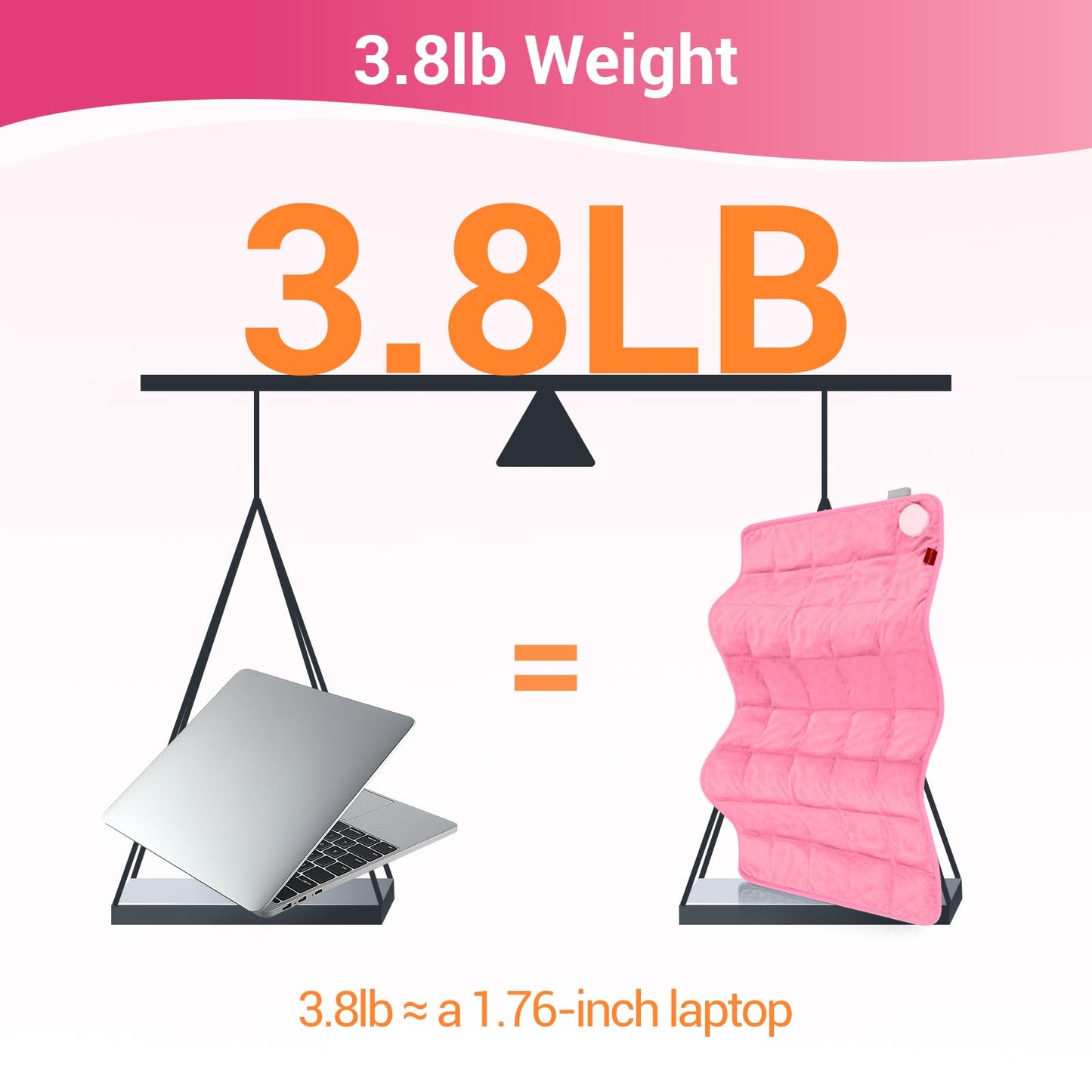 Comfytemp Weighted Heating Pad 17"×33" for Back & Cramps, Extra Large Electric Heat Pad, Birthday Days Gifts for Mom Women Men Dad, Full Body Heated Pad, Deeper Muscle & Pain Relief