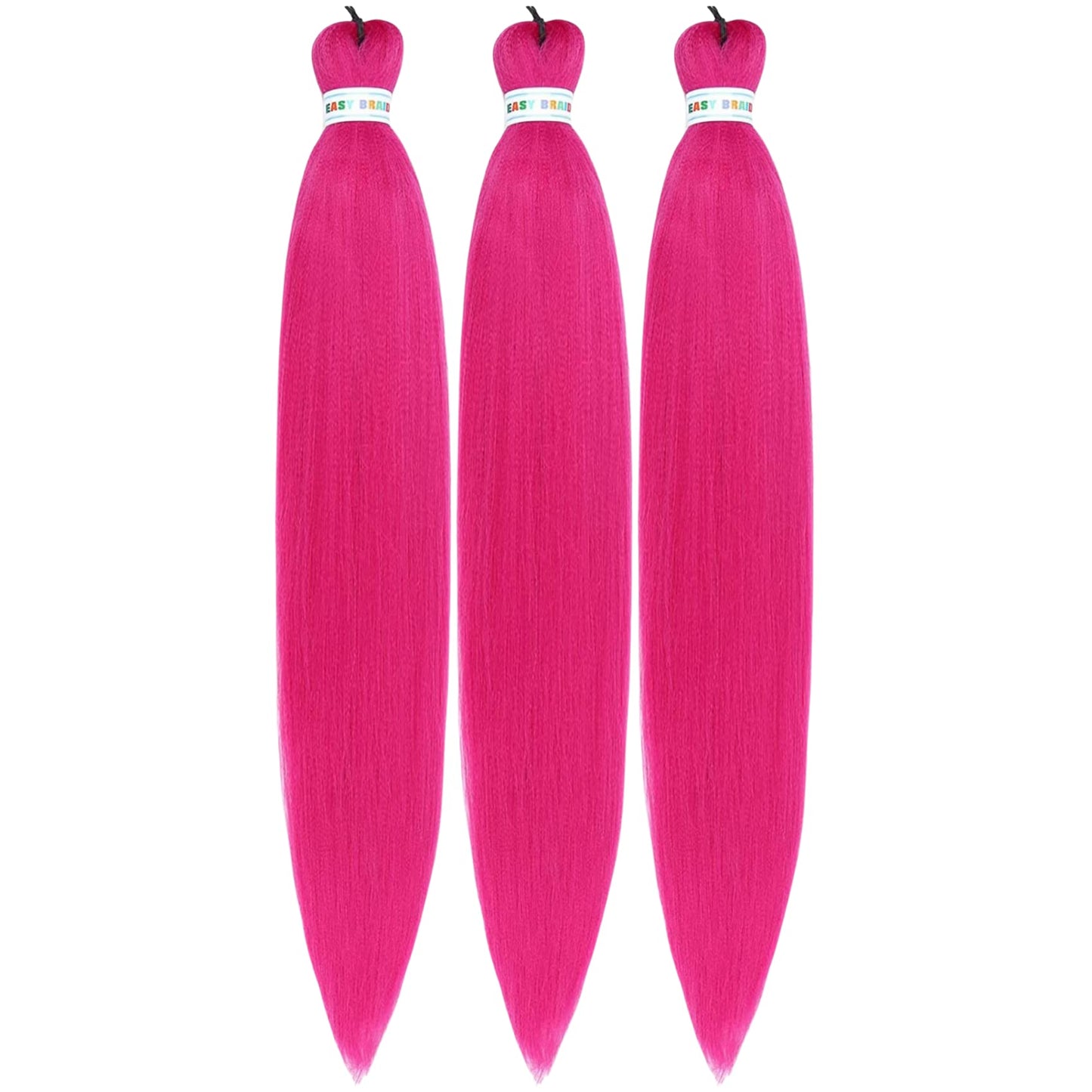 Leticia Magenta Pink Pre Streched Braiding Hair Easy To Use Pre Feathered Braiding Hair 30Inch Braids Hair