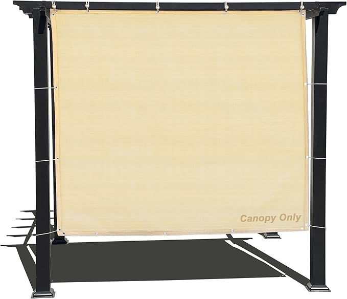 Sun Shade Privacy Panel with Grommets on 4 Sides for Patio, Awning, Window Cover, Pergola or Gazebo (Banha Beige, 10' x 8')