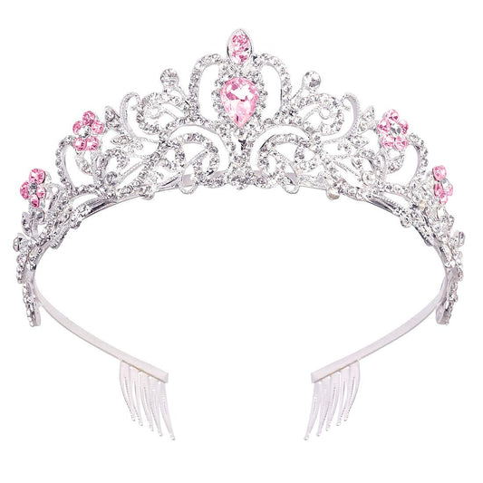 Cocide Silver Tiara Crowns Crystal Headband Princess Rhinestone Crown With Combs Bride Headbands Bridal Wedding Prom Birthday Pa
