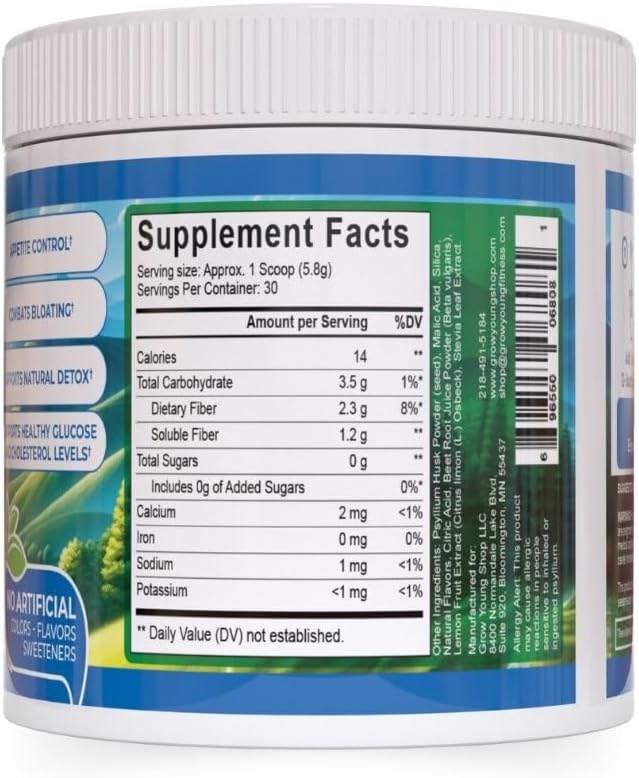Grow Young Fitness Slim Fiber Supplement - Strawberry Fiber Powder for Digestive Support and Managing Cravings (1 Container, 30 Servings)