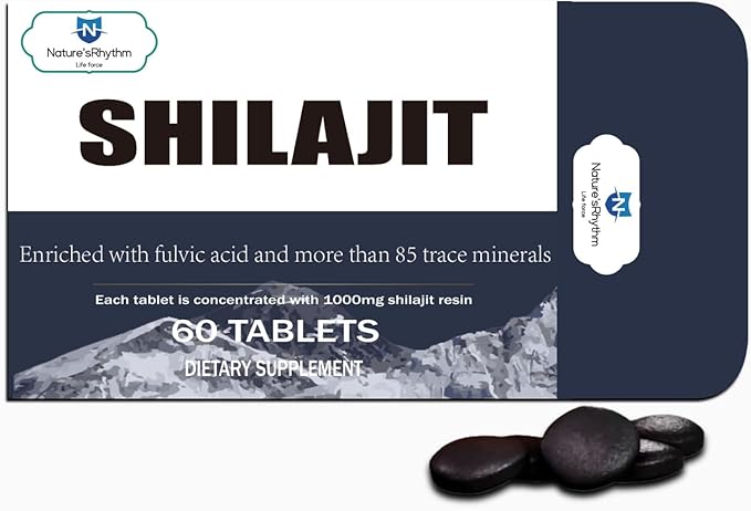Maximum Potency Pure Shilajit Tablets, Organic Shilajit for Men, Contains 85+ Trace Minerals and Fulvic Acid, Replenishes Energy, Promotes Metabolism, and Improves Immunity