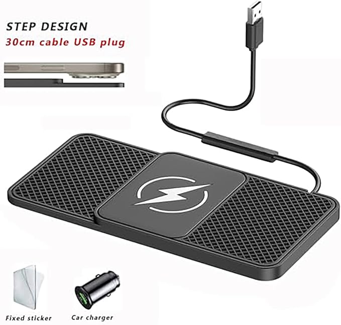 Wireless Car Charger Pad for Jeep Wrangler IV (JL) 2018-2020,20W Fast Wireless Phone Charger Cell Phone Cordless Charging mat,Non-Slip Phone Charging,30cm Cable Type-C