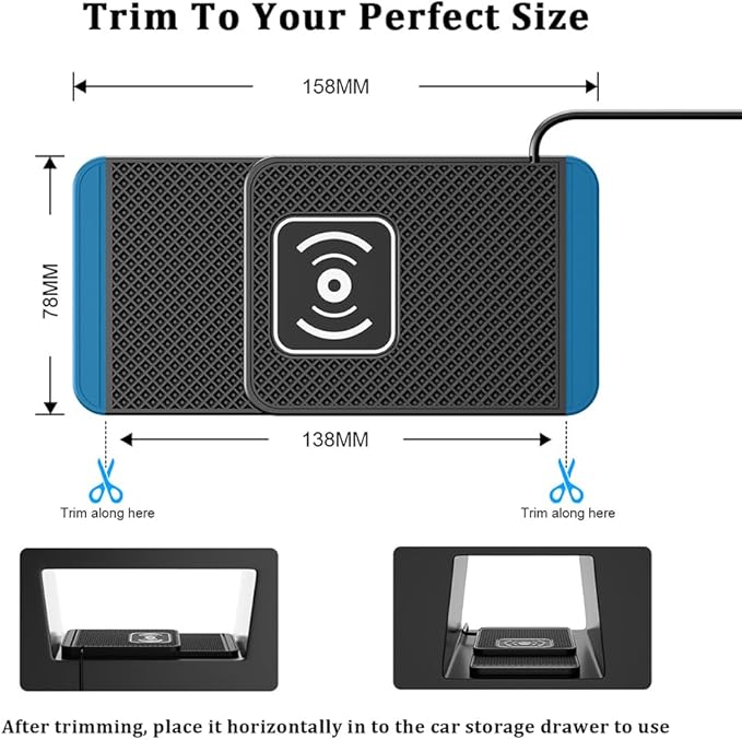 Wireless Charging Pad for Car for Mazda CX-50 2023-2026, 20W Fast Wireless Car Charger Pad Type-C/USB Non-Slip Phone Charging Mat,B 30cm Cable USB Plug