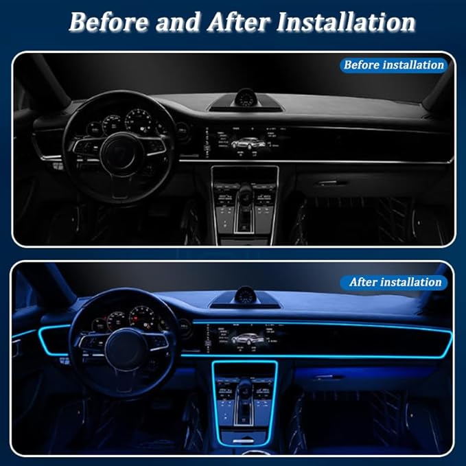 Car LED Lights Interior for Infiniti FX37 2013–2013, 6 in 1 Ambient Lighting Kit with Remote Control, Car USB LED Strip Lights with Sync to Music, for Cars Trucks SUVs, 8m