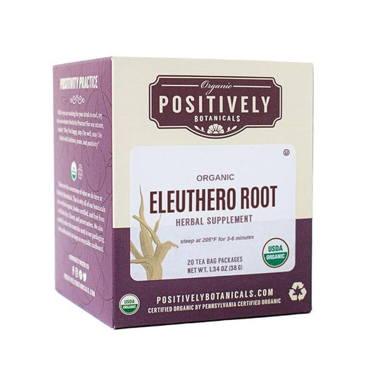 Organic Positively Botanicals Company, Eleuthero Root Herbal Tea Bags, 20 Count
