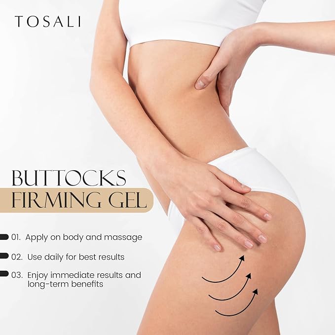 Buttocks Firming Gel 6.8 fl oz - Stretch Marks Removal, Anti Aging & Anti Cellulite Gel with Caffeine, Aloe Vera & Essential Oils, Instant Hydration Skin Care Formula, Tightening & Skin Firming