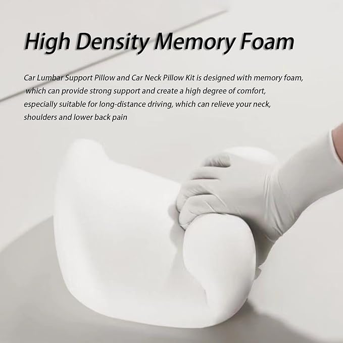 Car Lumbar Support Pillow and Car Neck Pillow Kit for BMW Z4 Z4M E85 E86 E89 G29 E52 20i 30i M40i, Car Seat Neck Back Rest Pillows, Ergonomic Car Seat Headrest & Lumbar Cushion,B Grey