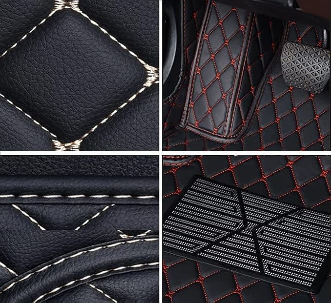Car Floor Mats for 99% Cars, Trucks and SUVs Full Coverage Pads Protection Non-Slip Leather Floor Liners (Brown)