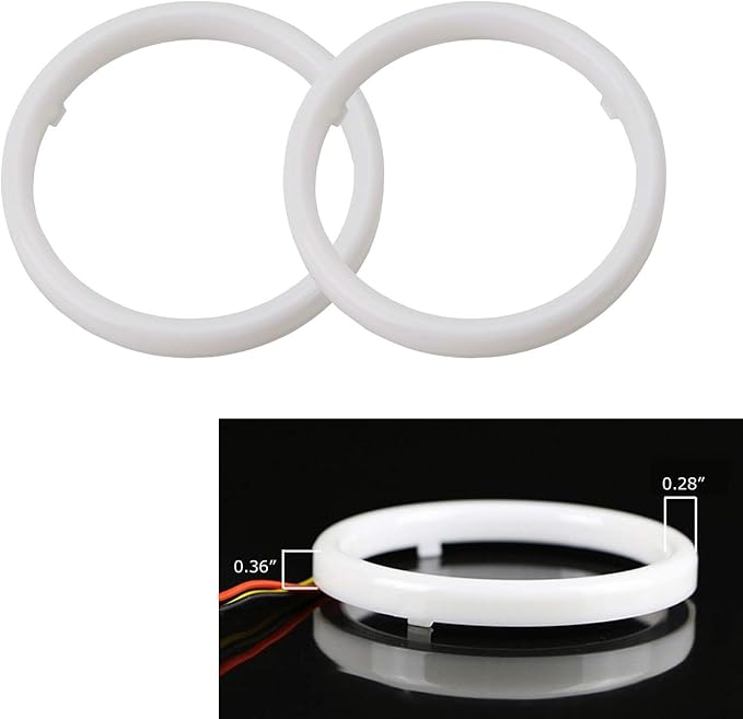 iJDMTOY Frosted Surface 6000K Xenon White SMD LED Angel Eyes Halo Ring Kit Compatible with 2010-2016 Hyundai Genesis Coupe, 2010-2015 Kia Optima K5