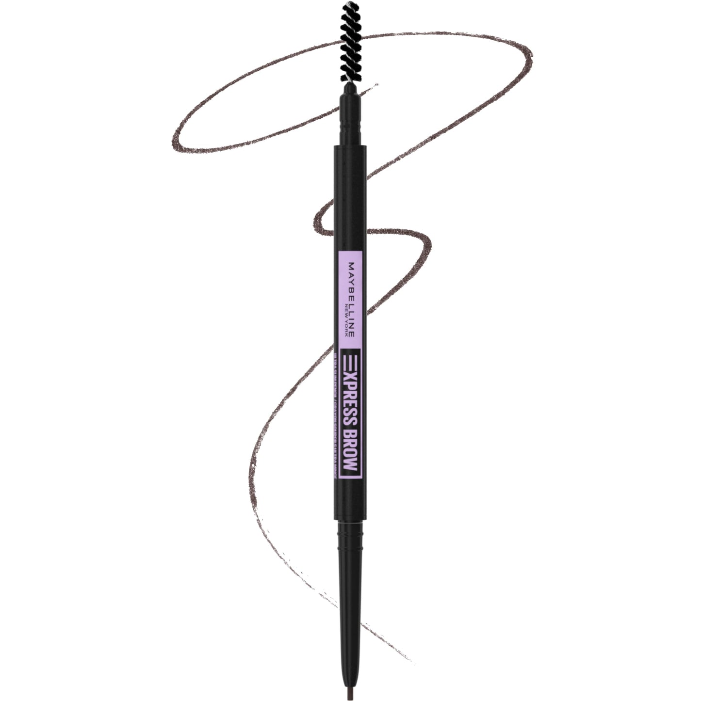 Maybelline Express Brow Ultra Slim Eyebrow Makeup, Brow Pencil with Precision Tip and Spoolie for Defined Eyebrows, Black Brown, 1 Count