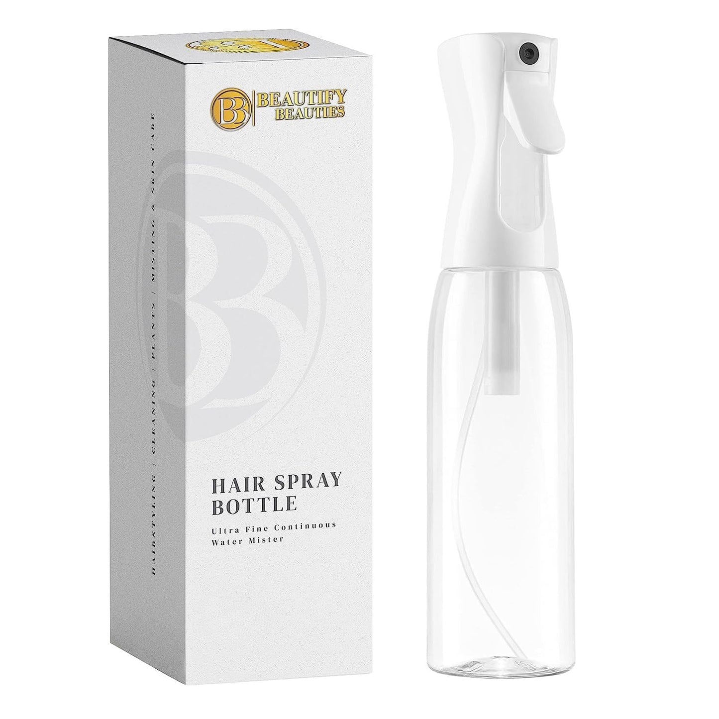 Ultra Fine Continuous Hair Spray Bottle | Black | 10.1 Oz | For Hairstyling & Misting