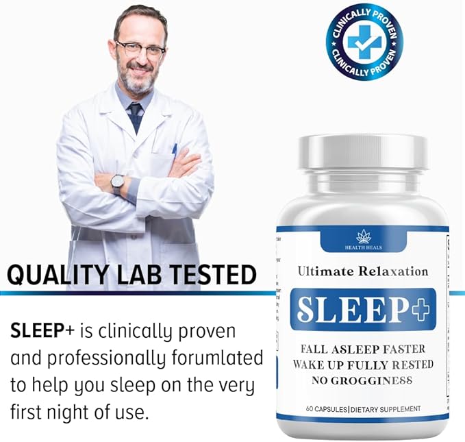 Relaxation Sleep Aid, Natural Non-Habit Forming, Sleep Supplement Developed to Support for Longer & Better Sleep, Chamomile, Magnesium, Melatonin, Ashwagandha, GABA, Drug-Free (120 Count)