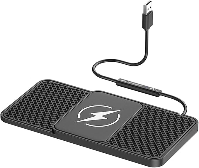 Wireless Car Phone Charger for Toyota Echo Platz Yaris Tacoma Tundra Hilux, Type C/USB 20W Fast Charging Pad, Non-Slip Charging Station for Travel Home Office Desk, Lightweight, USB