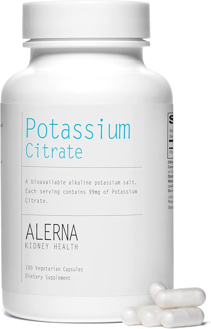 Potassium Citrate 99 mg - Supports Electrolyte Balance and Normal pH - Essential Mineral - 100 Vegetarian Capsules