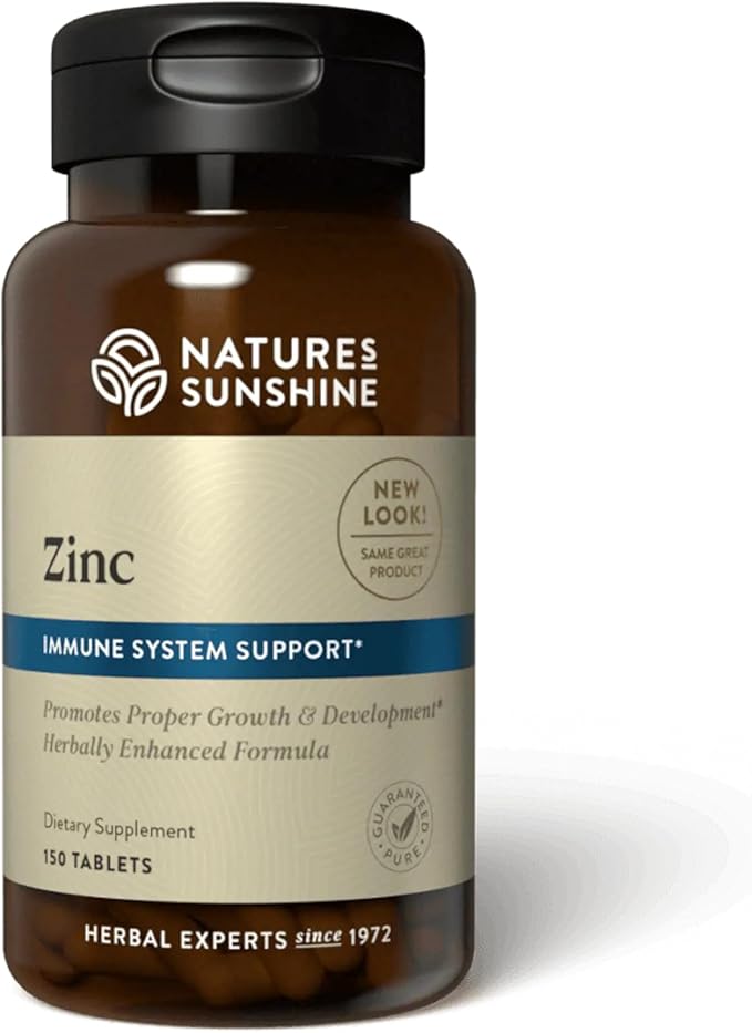 Nature's Sunshine Zinc 25mg, 150 Tablets | Helps Strengthen the Immune System by Providing 167% of the Daily Value of Zinc