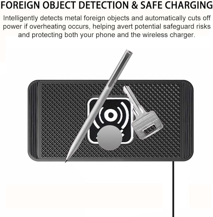 Wireless Car Charger Pad for Nissan Leaf 2011-2026, Type-C/USB 15W Car Wireless Charger Non-Slip Cordless Charging Mat Car Accessories,A-30cm USB Interface