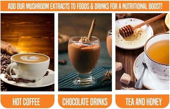 Ellie's Best 7 Mushroom Powder Extract Blend Supplement Organic 114 Servings High Potency Double Extracted Cordyceps, Reishi, Turkey Tail, Chaga, Lion's Mane - 4oz