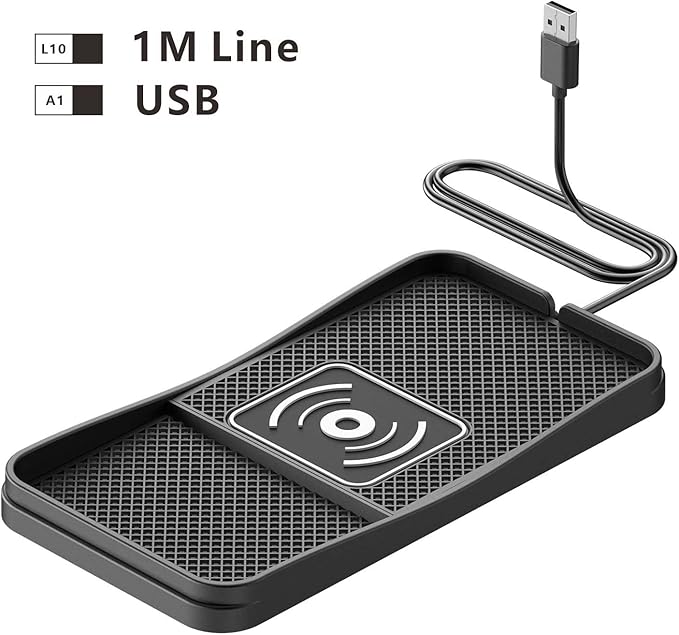 Car Wireless Charger Pad for Infiniti Q50 2014-2024, Fast Car Wireless Charging Pad for Car Center Console, Non Slip Charging Mat,1M-USB