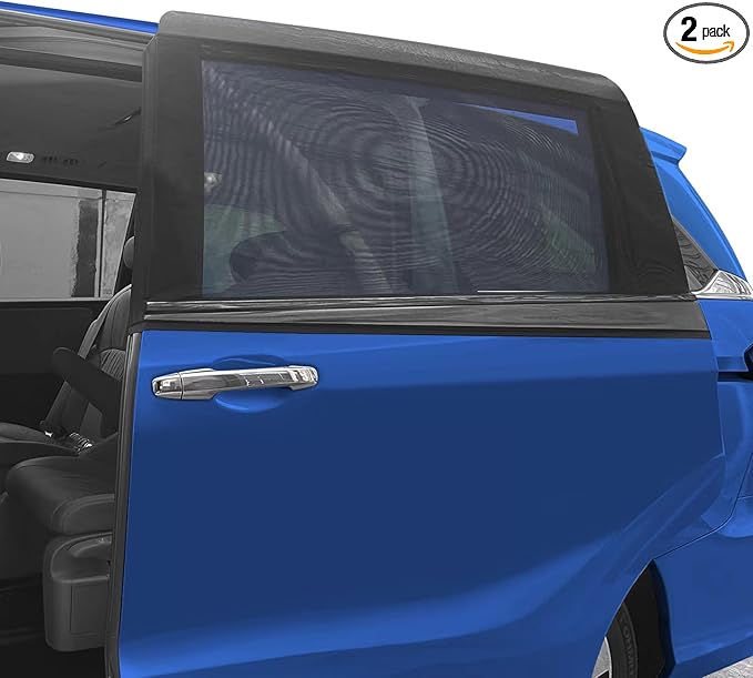 2 Packs Mesh Car Window Screen for MPV Sliding Door,Single Layer Sun Shade for Large Square Car SUV Truck Windows
