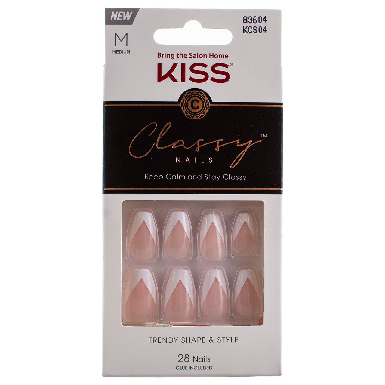 Kiss Classy Nails 28 Count Silk Dress Medium Length (Pack Of 2)