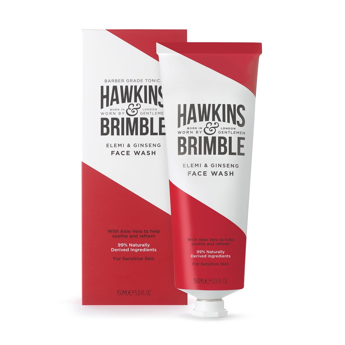 Hawkins & Brimble - Mens Face Wash, 150Ml - Aloe Vera Face Wash For Sensitive Skin, Cool Assist In Removal Of Excess Oil, Soothe