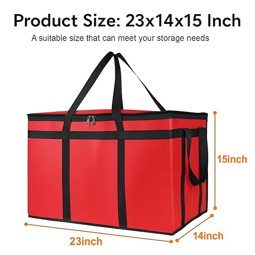 Bodaon Large 3-Pack Insulated Food Delivery Bag with hard bottom, XXXL Pizza Cooler Bags, Rideshare Delivery Bag, Thermal Cold/Hot Styrofoam Carrier for Travel/Shopping/Catering/Car