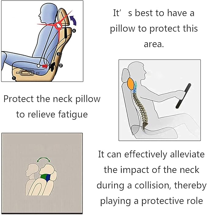 Sexysamba Car Headrest Pillow,Cartoon Neck Pillow for Car,Comfortable Soft Car Seat Pillow for Driving,Head Rest Cushion,Cute Neck Pillow for Travelling and Home 2Pcs (Tiger)