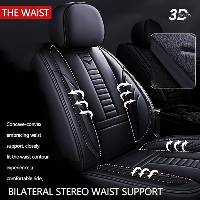 for Chevy Equinox Seat Covers 2005-2026, Full Coverage Customized Car Seat Covers, Premium Leather Waterproof Stain-Resistant Easy to Install (Luxury 5 Seats, Black)