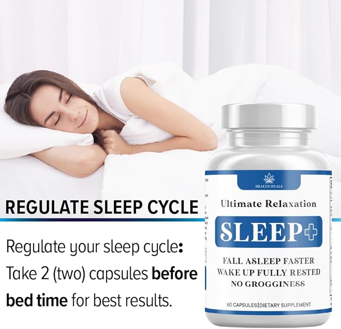 Relaxation Sleep Aid, Natural Non-Habit Forming, Sleep Supplement Developed to Support for Longer & Better Sleep, Chamomile, Magnesium, Melatonin, Ashwagandha, GABA, Drug-Free (120 Count)