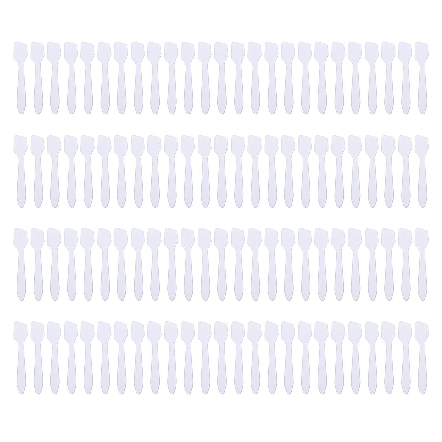 Reusable Mini Make-Up Spatulas, 100 Pieces,Transparent.