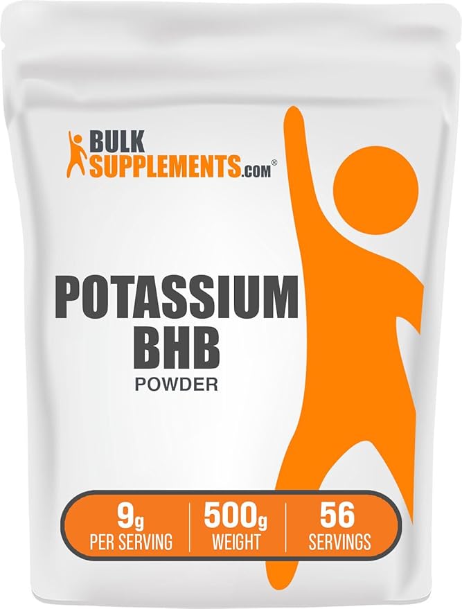 BulkSupplements.com Potassium BHB Powder - Beta-HydroxyButyrate Powder, BHB Supplement - Unflavored & Gluten Free, 9g per Serving, 500g (1.1 lbs) (Pack of 1)