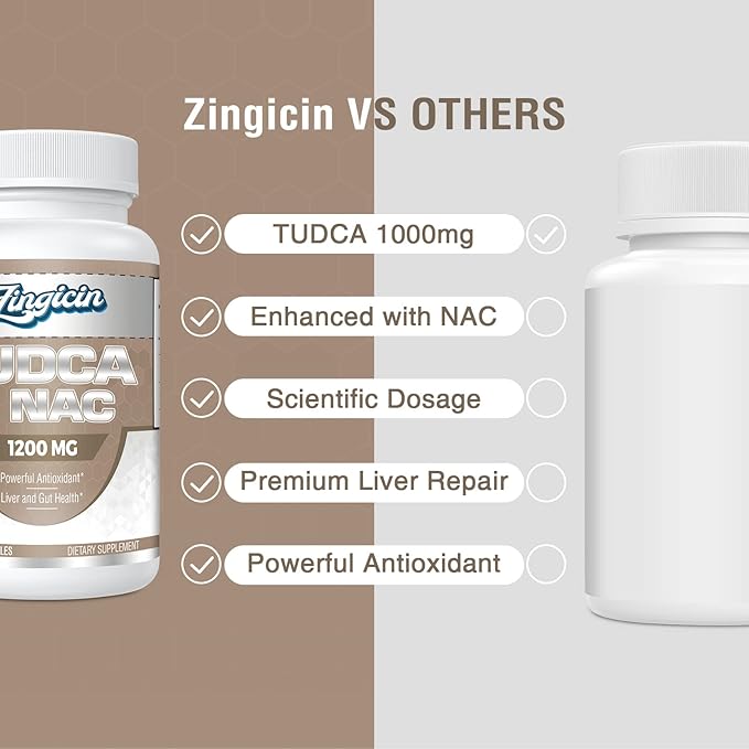 TUDCA with NAC Supplement 1200mg - 180 Capsules,Powerful TUDCA Bile Salt Plus N-Acetyl-Cysteine,Antioxidant Supplements for Liver,Digestion
