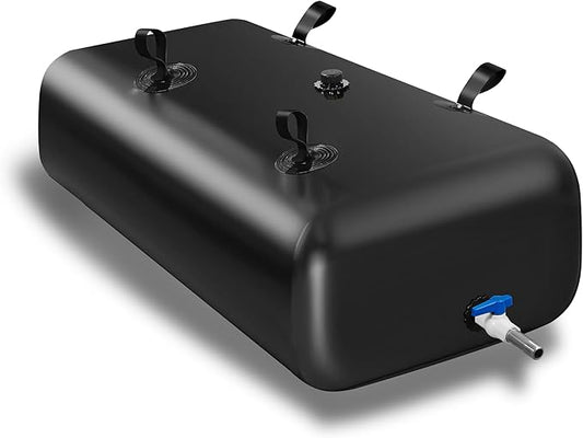 113 L/30 Gal Water Bladder Tank, Foldable Portable Water Storage Container, Emergency Water Bag for RV, Truck Bed, Fire Prevention, Drought Resistance, Black