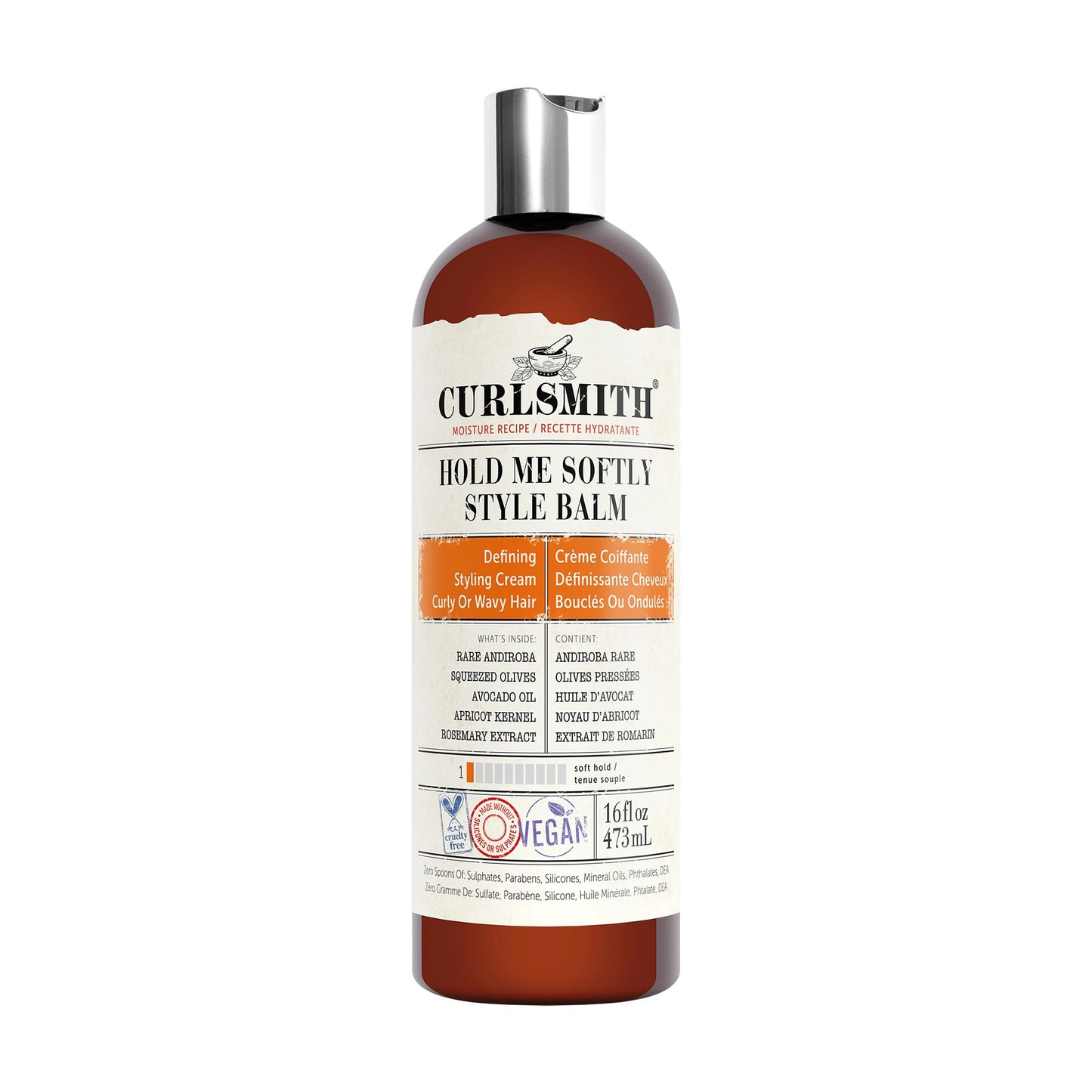 Curlsmith - Hold Me Softly Style Balm - Vegan Soft Hold Styling Cream For Wavy And Curly Hair, Natural Look (16Oz)