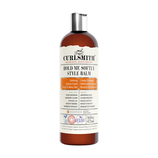 Curlsmith - Hold Me Softly Style Balm - Vegan Soft Hold Styling Cream For Wavy And Curly Hair, Natural Look (16Oz)