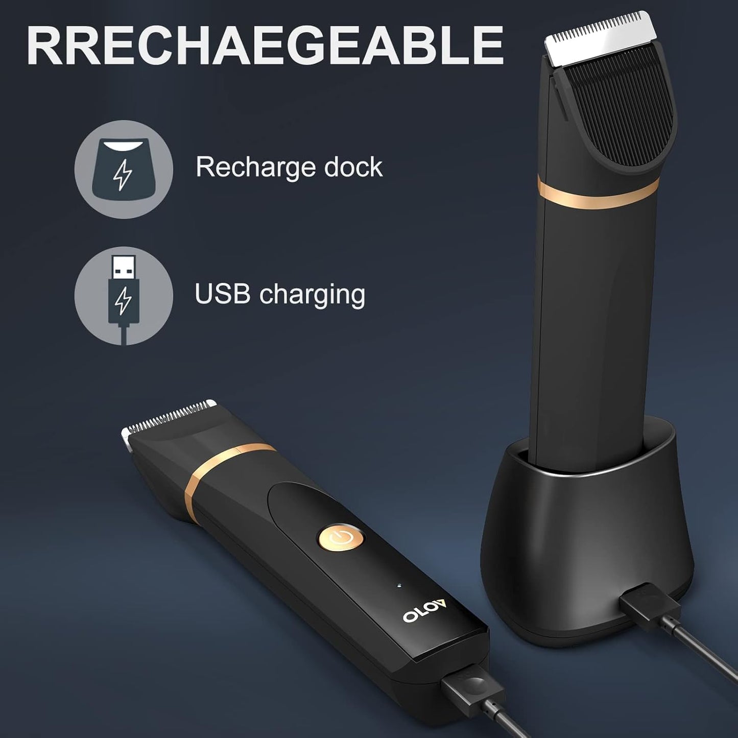 Electric Body Hair Trimmer | Groin & Bikini Trimmer for Men & Women | Waterproof, USB Rechargeable