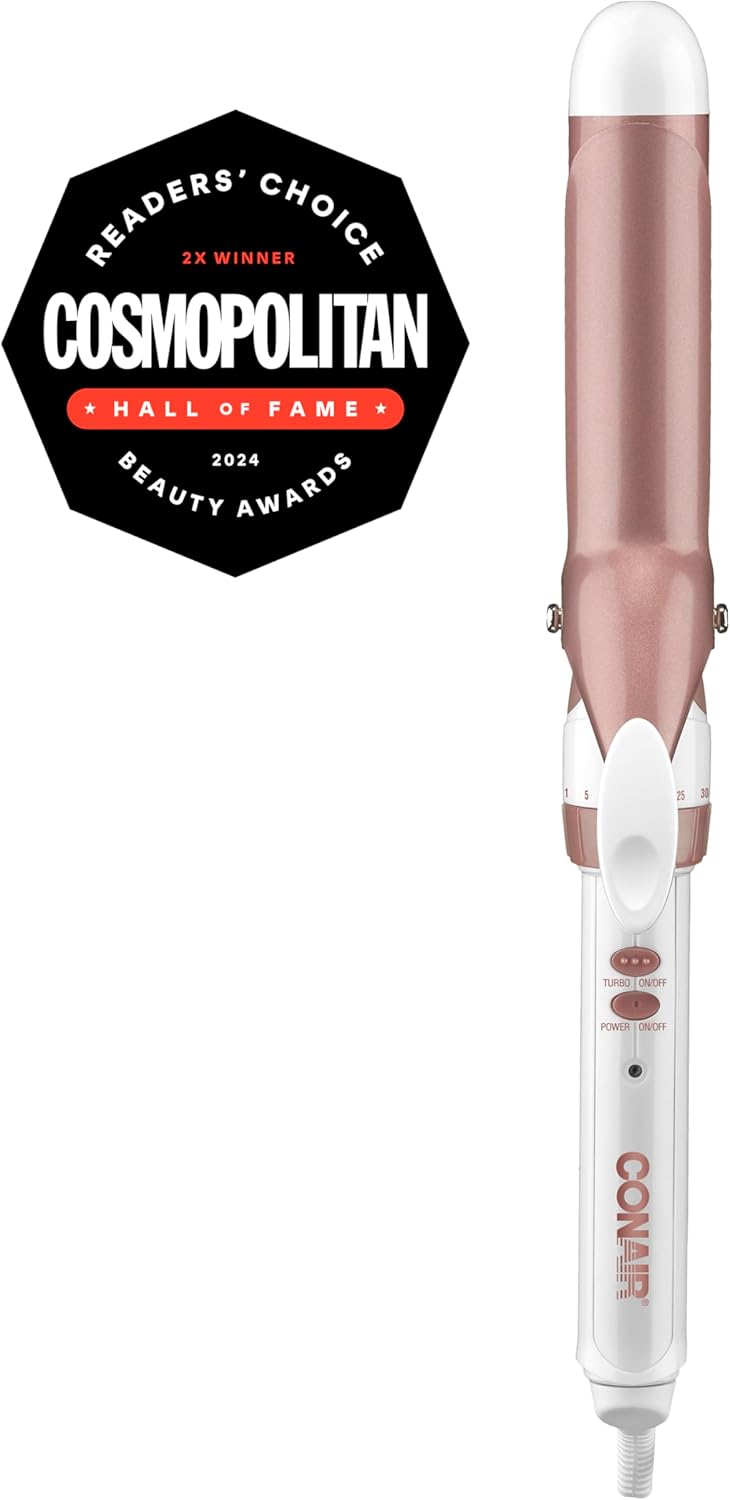 Conair Double Ceramic 3/4-Inch Curling Iron | Bonus Claw Clip | Tight Curls