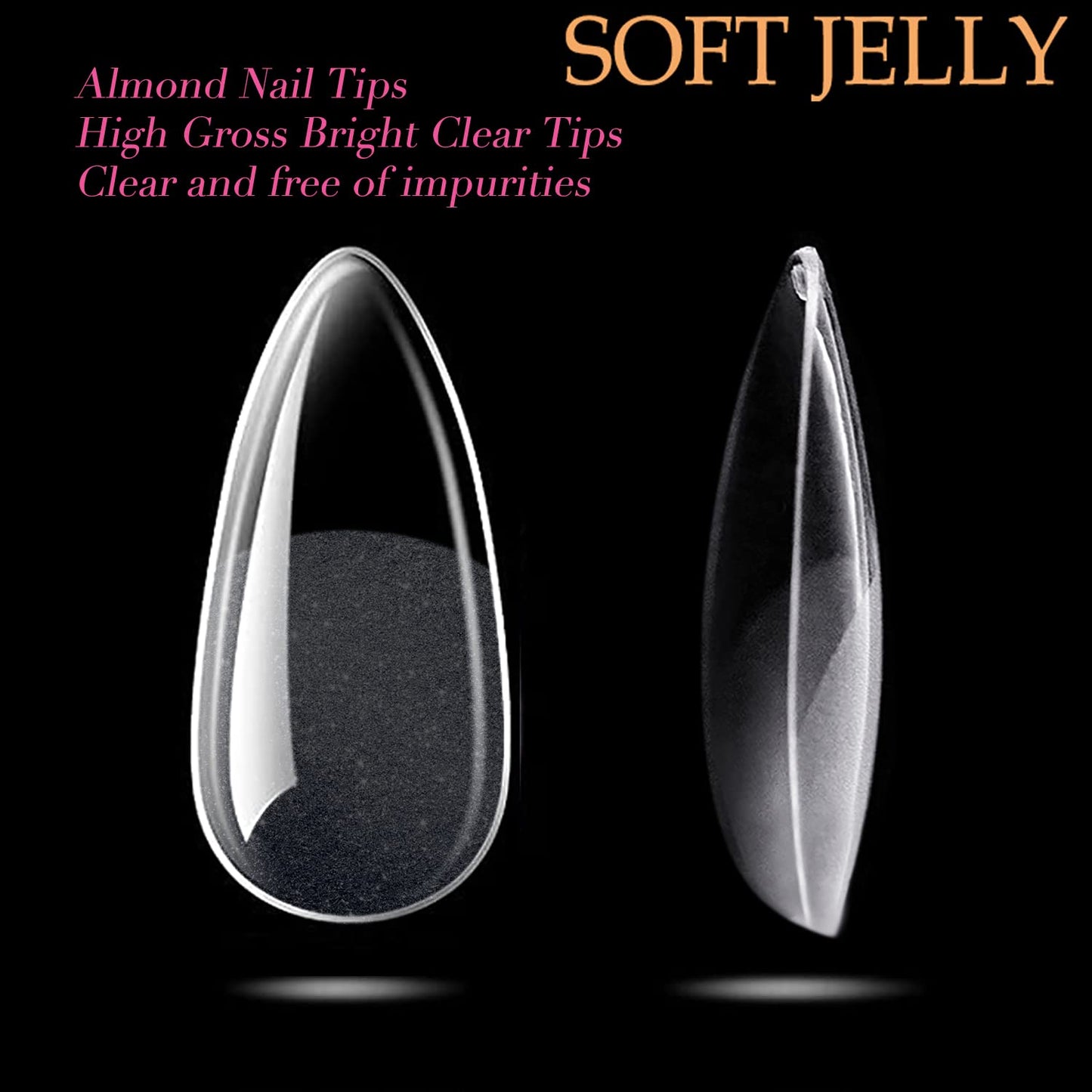 UNA GELLA Square Toe Nail Tips | 504 Pcs Soft Gel Full Cover | DIY Pedicure