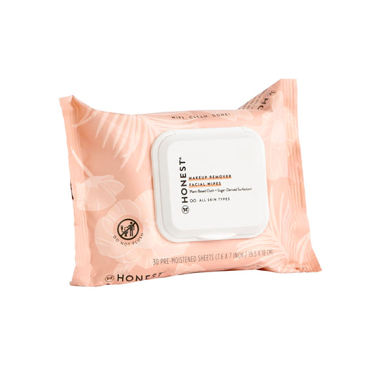 Honest Beauty Makeup Remover Facial Wipes | Ewg Verified, Plant-Based, Hypoallergenic | 30 Count